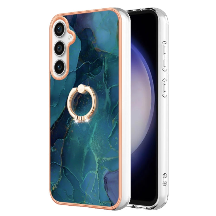 Electroplating Marble Dual-side IMD Phone Case with Ring