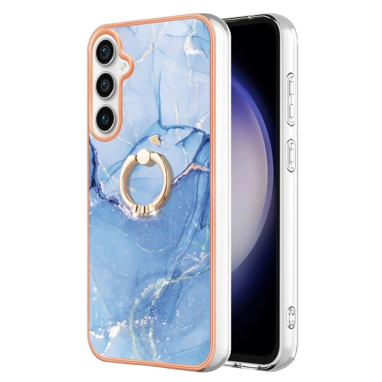 Electroplating Marble Dual-side IMD Phone Case with Ring