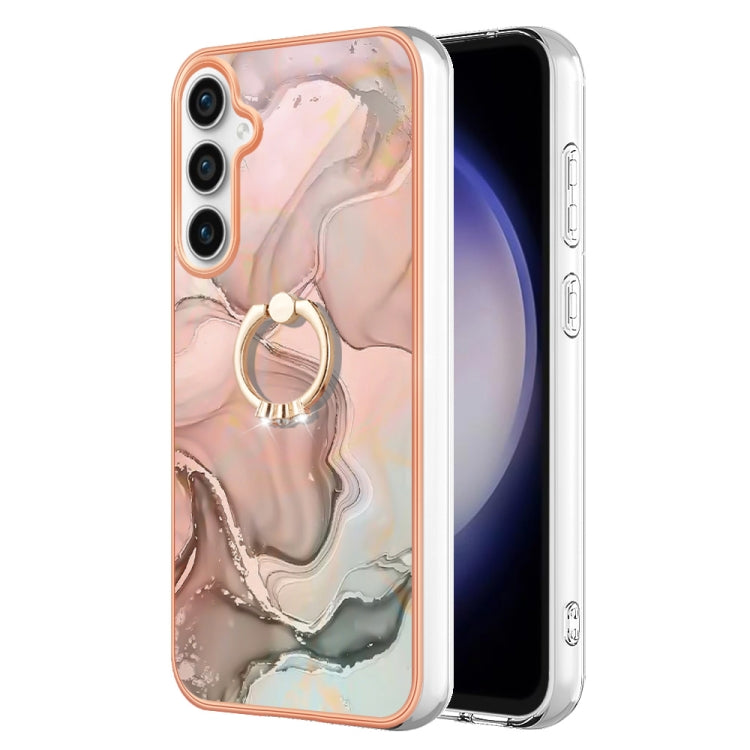 Electroplating Marble Dual-side IMD Phone Case with Ring