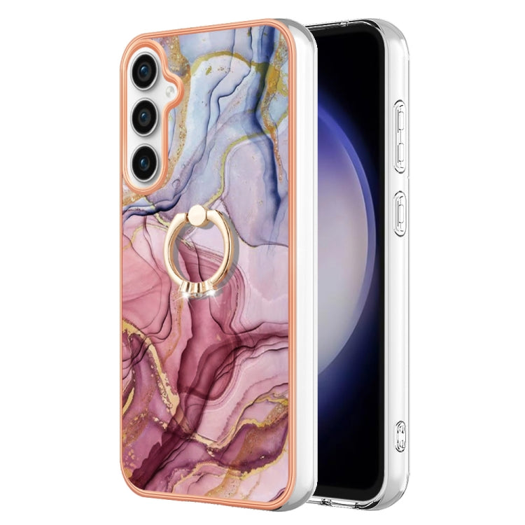 Electroplating Marble Dual-side IMD Phone Case with Ring