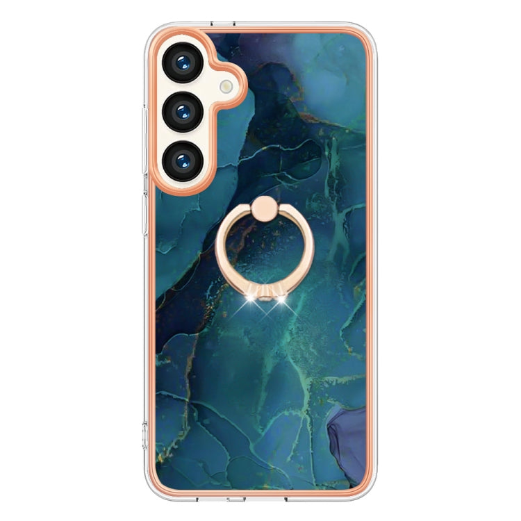 Electroplating Marble Dual-side IMD Phone Case with Ring