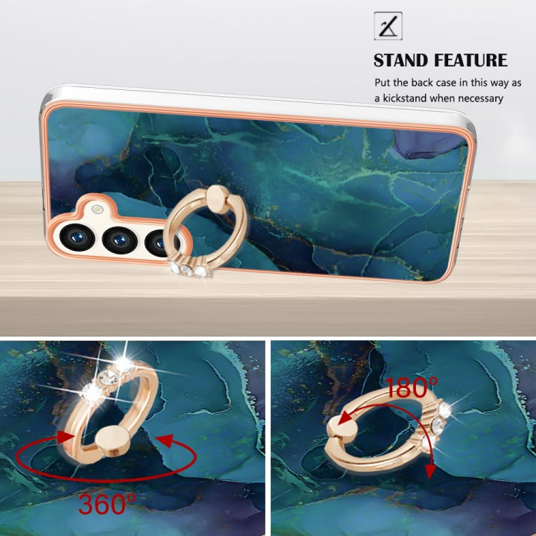 Electroplating Marble Dual-side IMD Phone Case with Ring