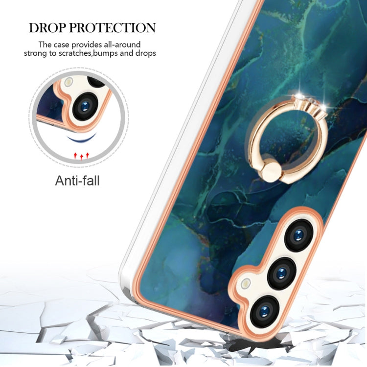 Electroplating Marble Dual-side IMD Phone Case with Ring