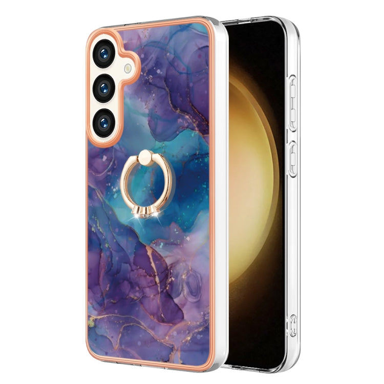Electroplating Marble Dual-side IMD Phone Case with Ring