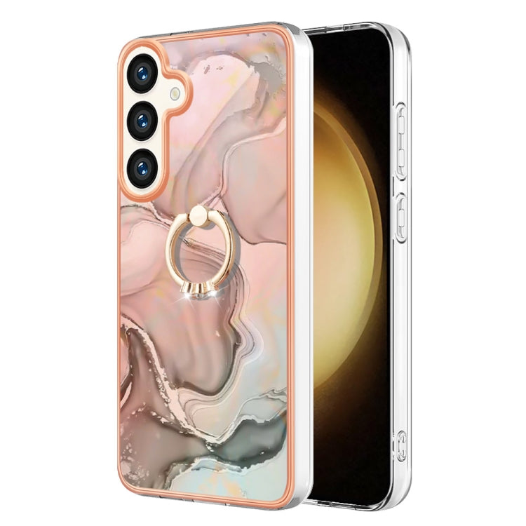 Electroplating Marble Dual-side IMD Phone Case with Ring