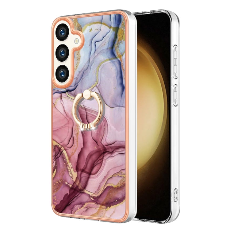 Electroplating Marble Dual-side IMD Phone Case with Ring