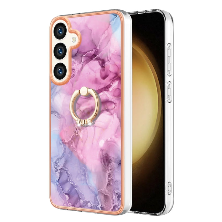 Electroplating Marble Dual-side IMD Phone Case with Ring