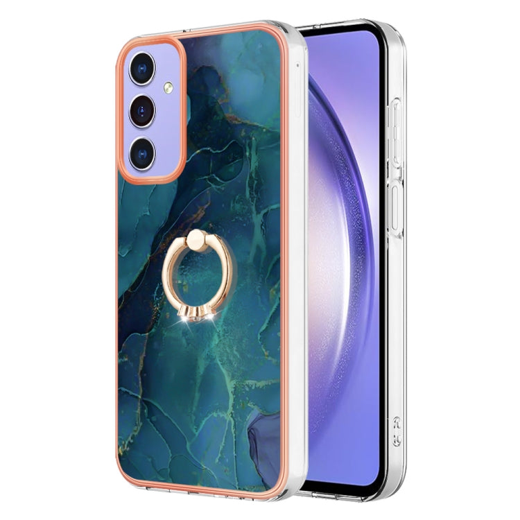 Electroplating Marble Dual-side IMD Phone Case with Ring