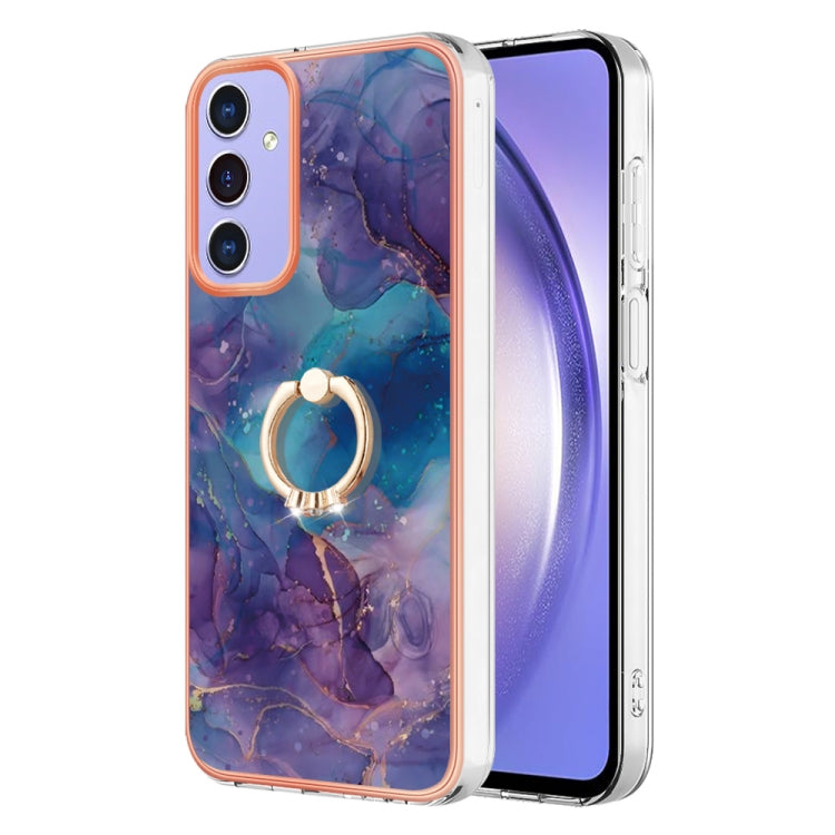Electroplating Marble Dual-side IMD Phone Case with Ring