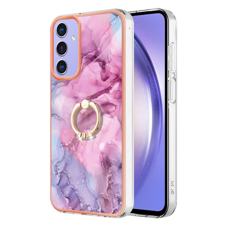 Electroplating Marble Dual-side IMD Phone Case with Ring