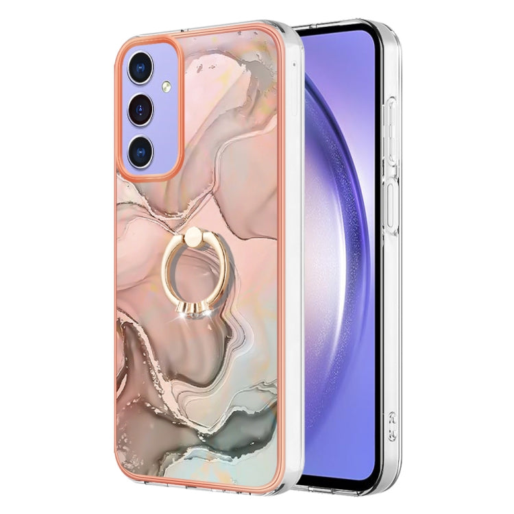 Electroplating Marble Dual-side IMD Phone Case with Ring
