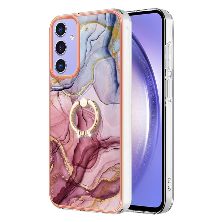 Electroplating Marble Dual-side IMD Phone Case with Ring