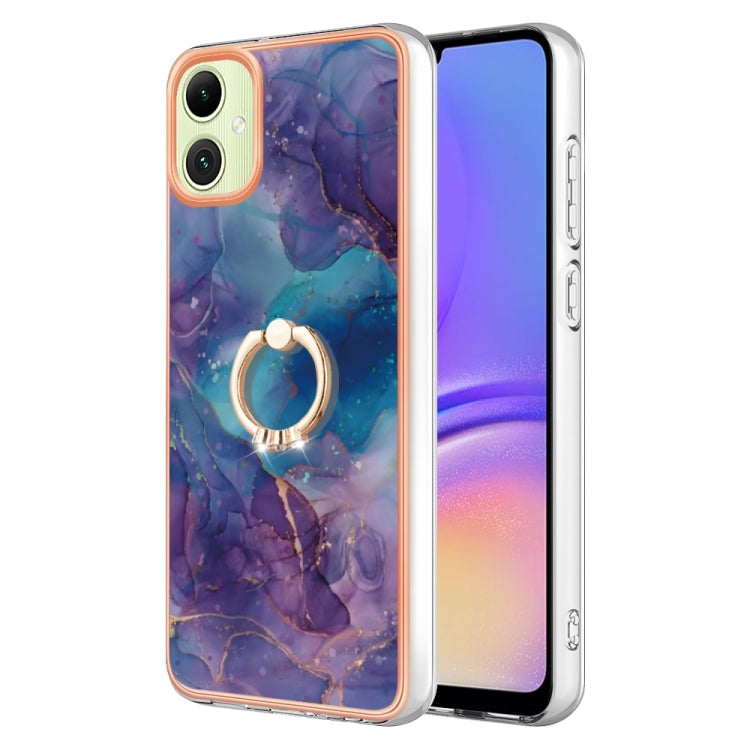 Electroplating Marble Dual-side IMD Phone Case with Ring