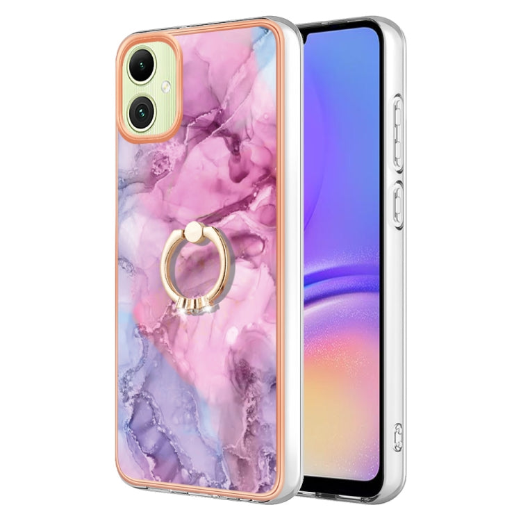 Electroplating Marble Dual-side IMD Phone Case with Ring
