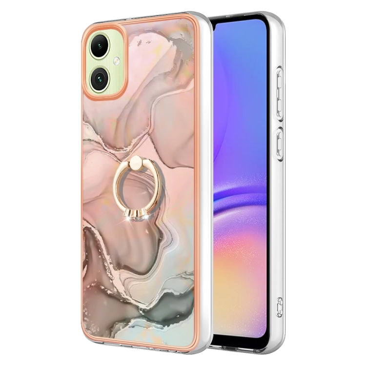 Electroplating Marble Dual-side IMD Phone Case with Ring