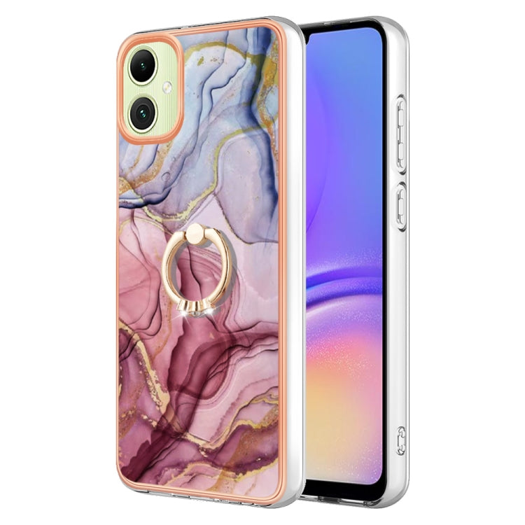 Electroplating Marble Dual-side IMD Phone Case with Ring