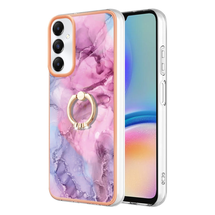 Electroplating Marble Dual-side IMD Phone Case with Ring