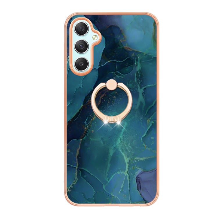 Electroplating Marble Dual-side IMD Phone Case with Ring