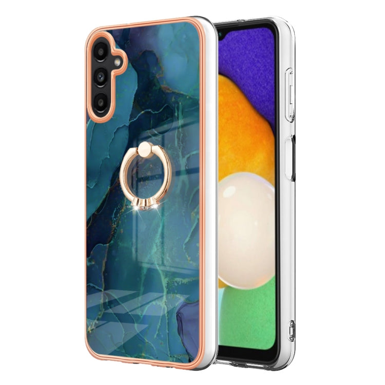 Electroplating Marble Dual-side IMD Phone Case with Ring