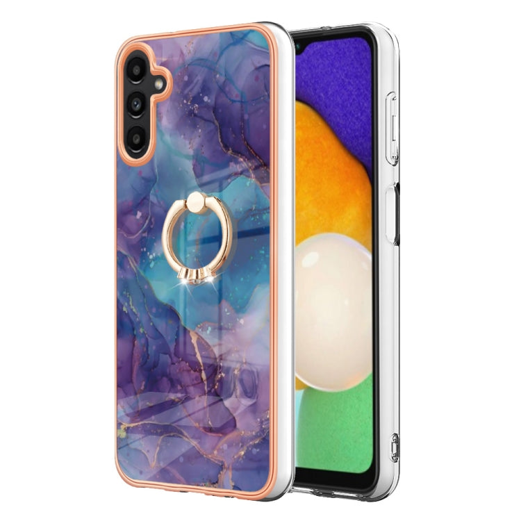 Electroplating Marble Dual-side IMD Phone Case with Ring