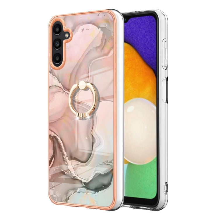 Electroplating Marble Dual-side IMD Phone Case with Ring