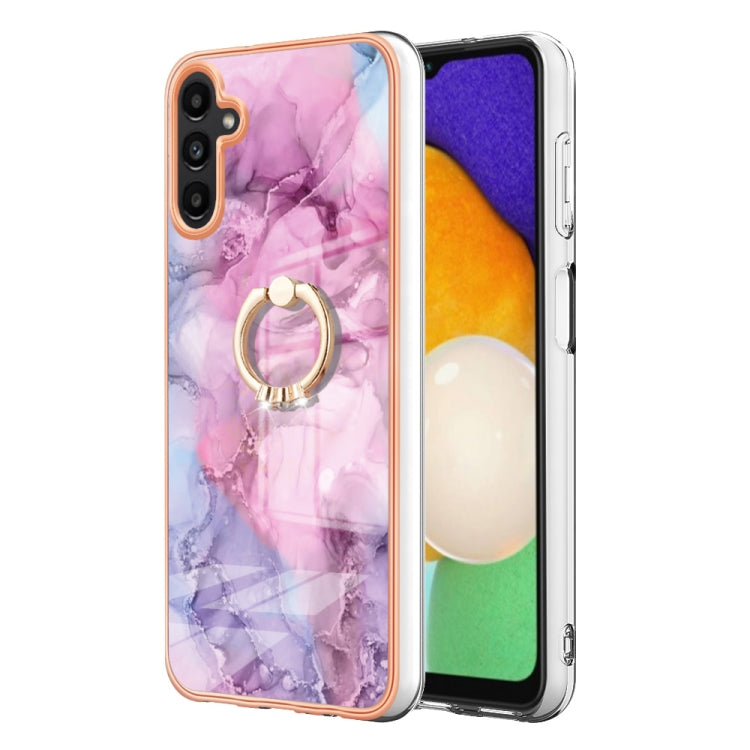 Electroplating Marble Dual-side IMD Phone Case with Ring