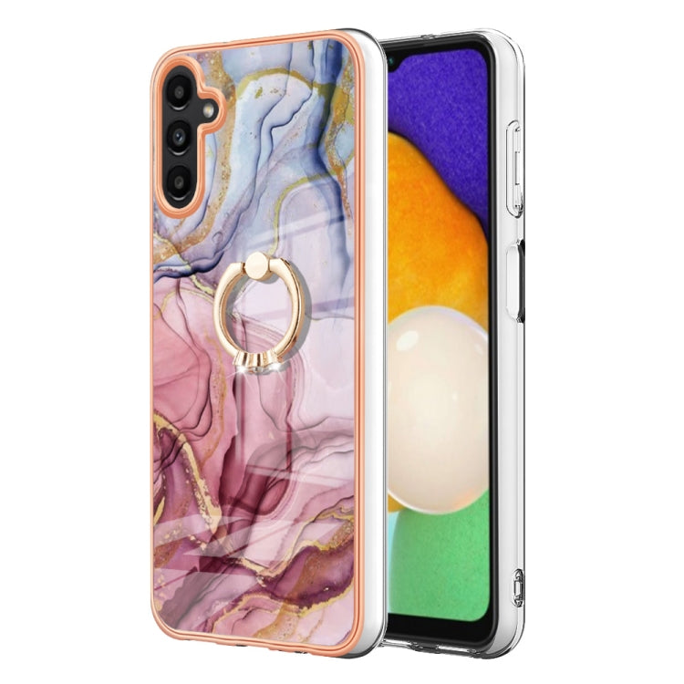 Electroplating Marble Dual-side IMD Phone Case with Ring
