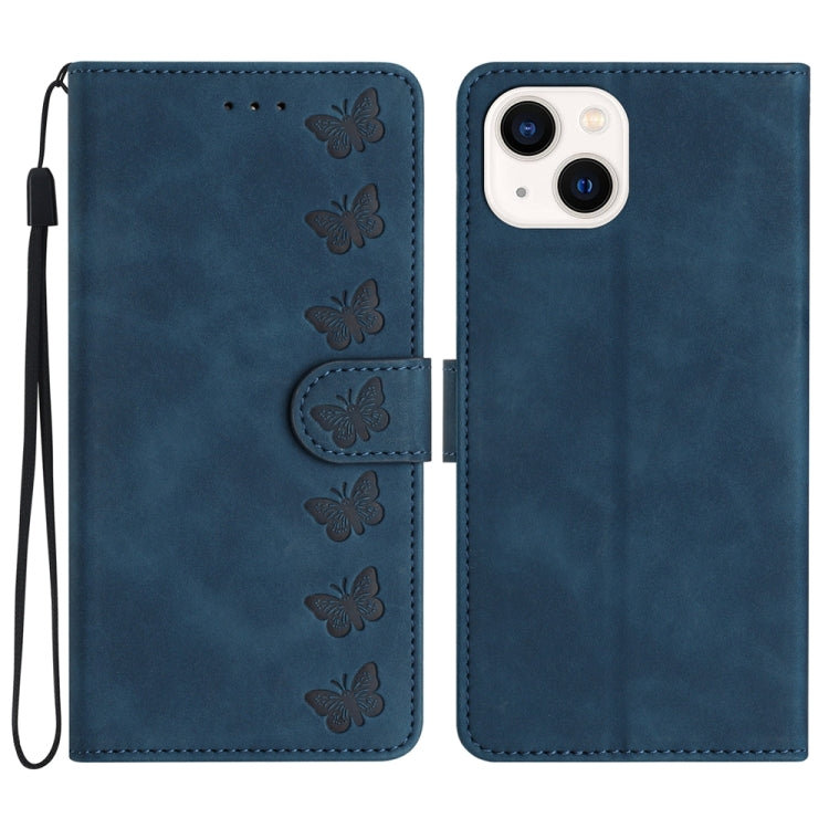 Seven Butterflies Embossed Leather Phone Case