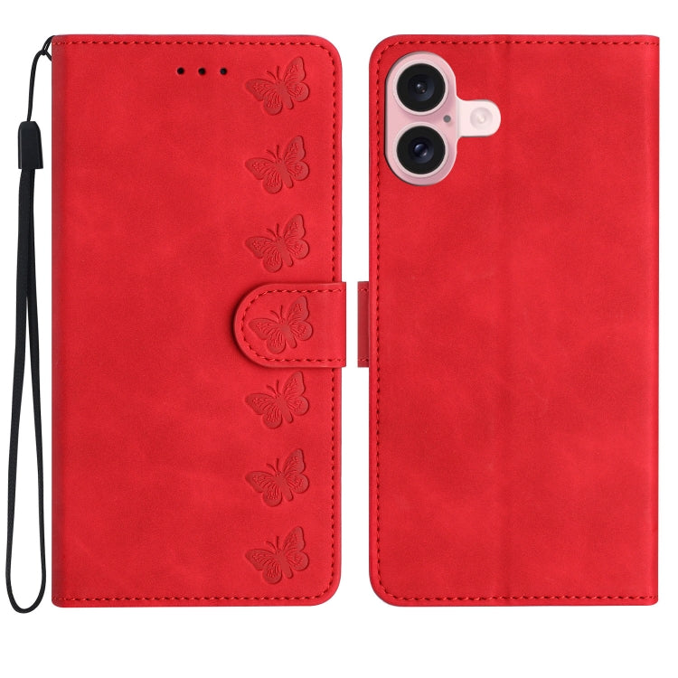 Seven Butterflies Embossed Leather Phone Case