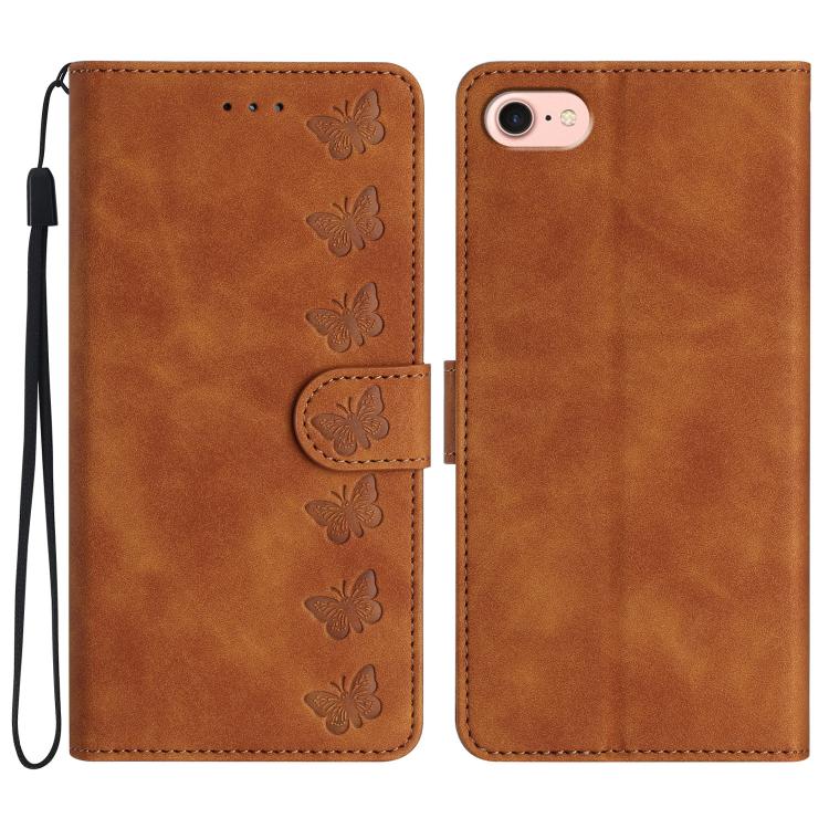 Seven Butterflies Embossed Leather Phone Case