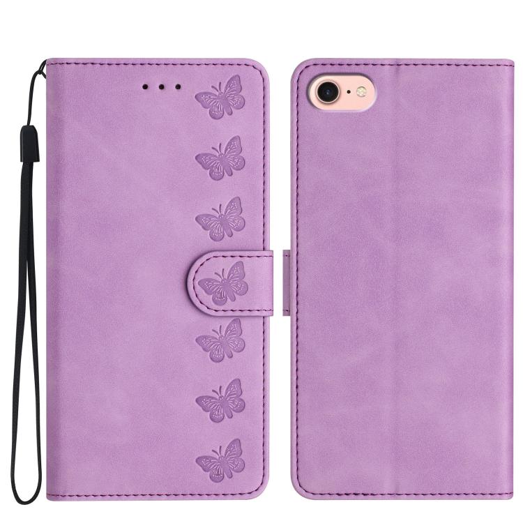 Seven Butterflies Embossed Leather Phone Case
