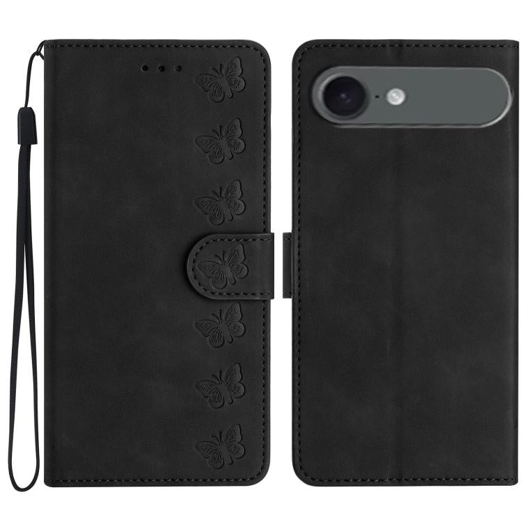 Seven Butterflies Embossed Leather Phone Case, For iPhone Air, For iPhone 16 Pro Max, For iPhone 16 Pro, For iPhone 16 Plus