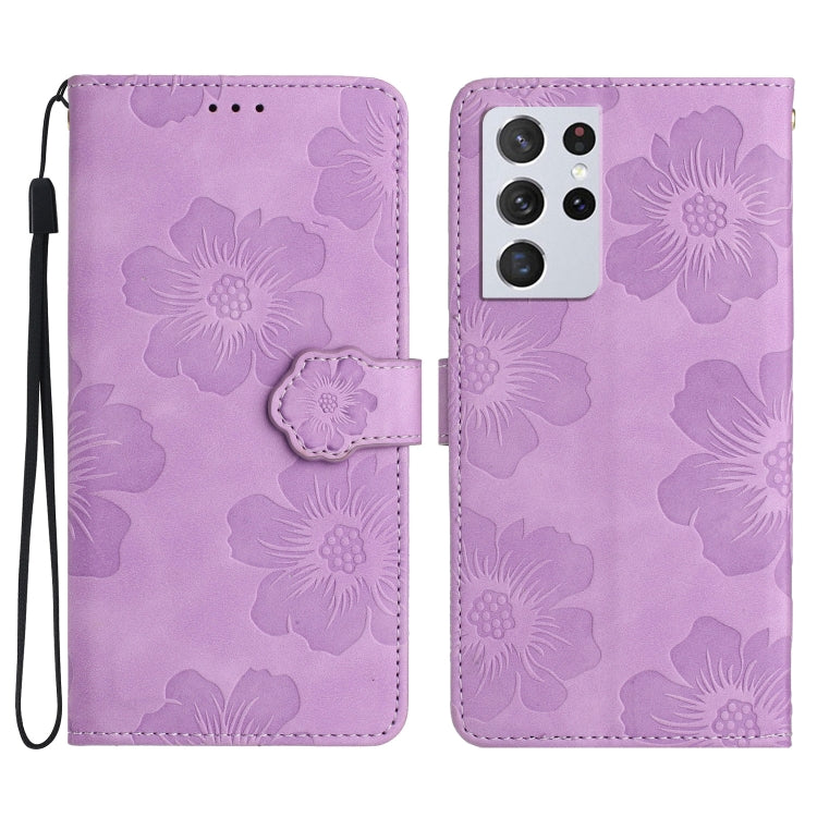 Flower Embossing Pattern Leather Phone Case