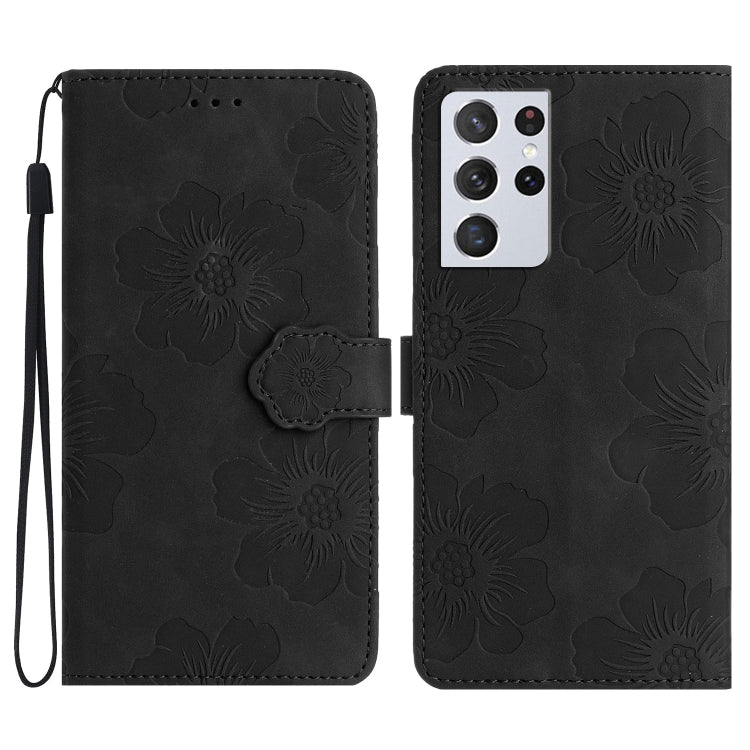 Flower Embossing Pattern Leather Phone Case