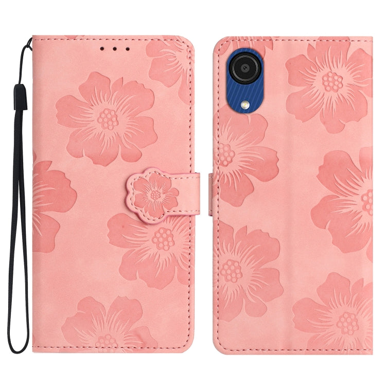 Flower Embossing Pattern Leather Phone Case