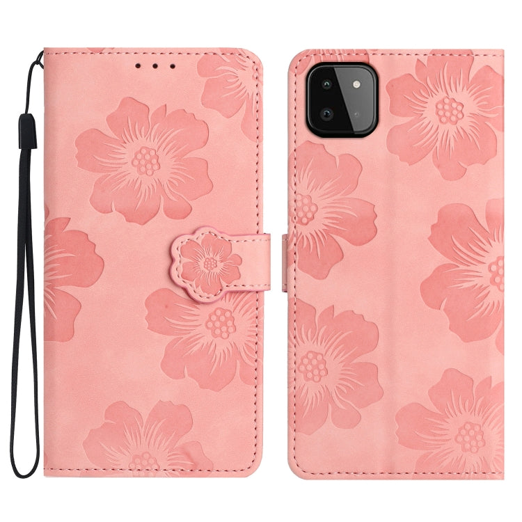 Flower Embossing Pattern Leather Phone Case