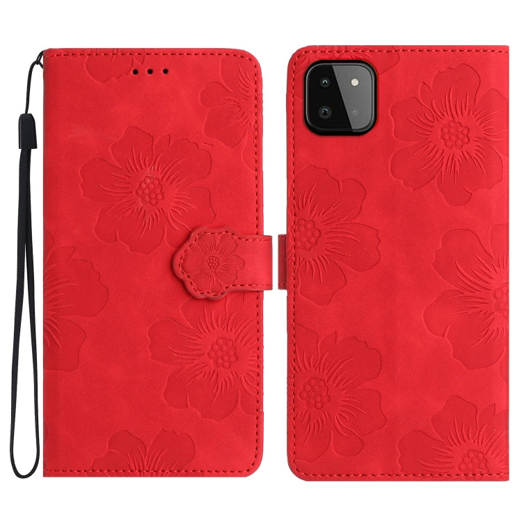 Flower Embossing Pattern Leather Phone Case