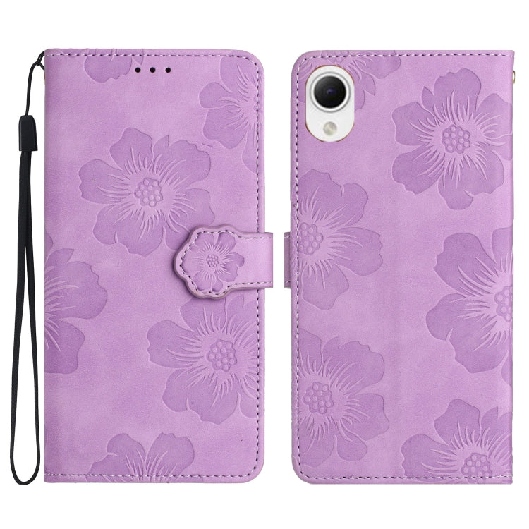 Flower Embossing Pattern Leather Phone Case