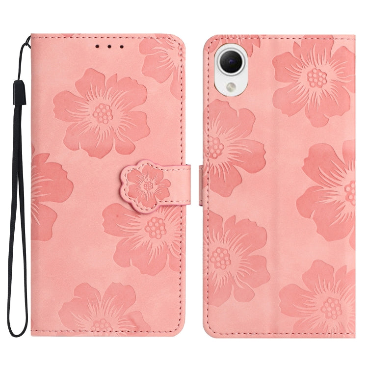 Flower Embossing Pattern Leather Phone Case