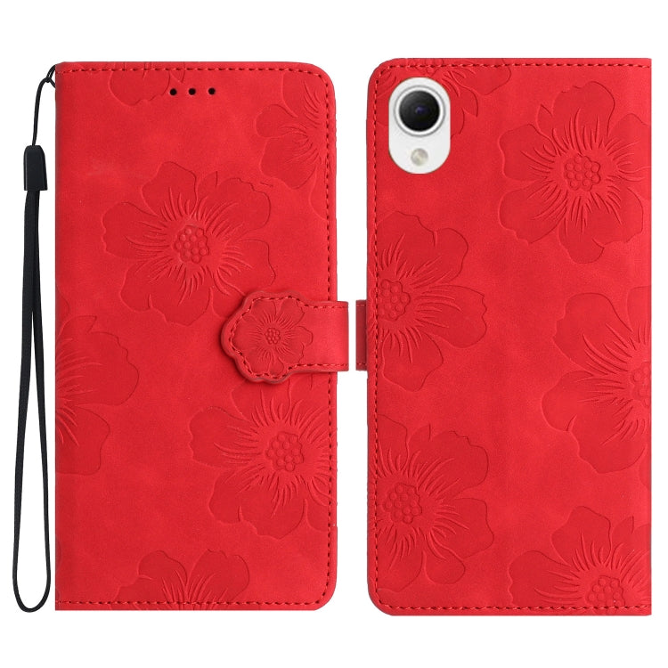 Flower Embossing Pattern Leather Phone Case