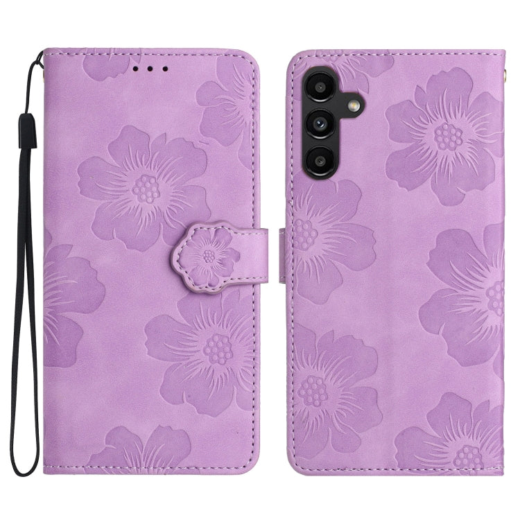 Flower Embossing Pattern Leather Phone Case