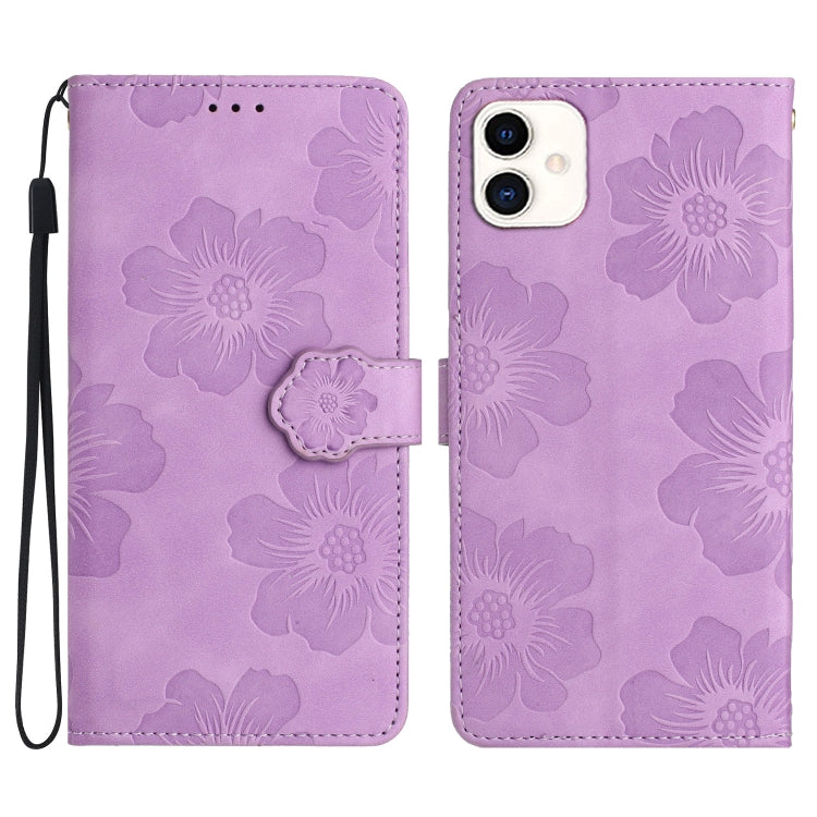 Flower Embossing Pattern Leather Phone Case