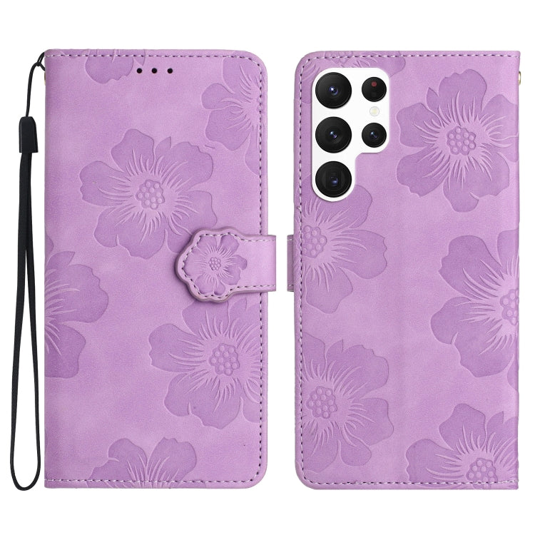 Flower Embossing Pattern Leather Phone Case