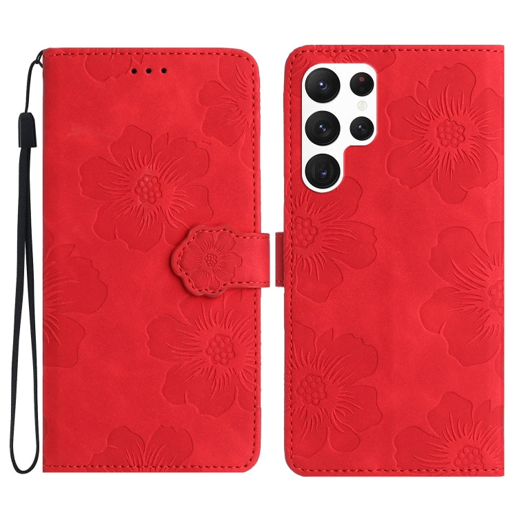 Flower Embossing Pattern Leather Phone Case