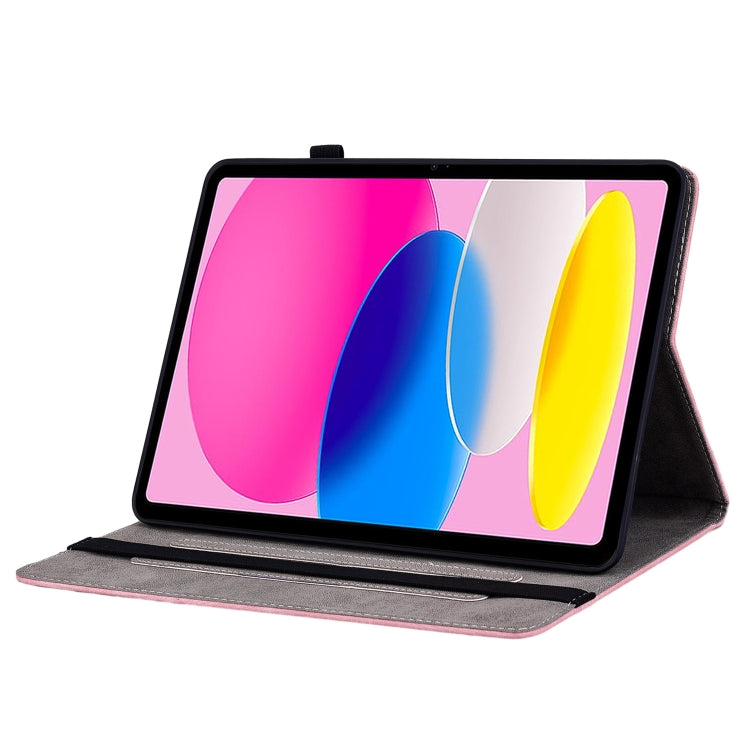 Étui en cuir gaufré motif papillon et rose pour iPad 10e génération 10.9 (2022)