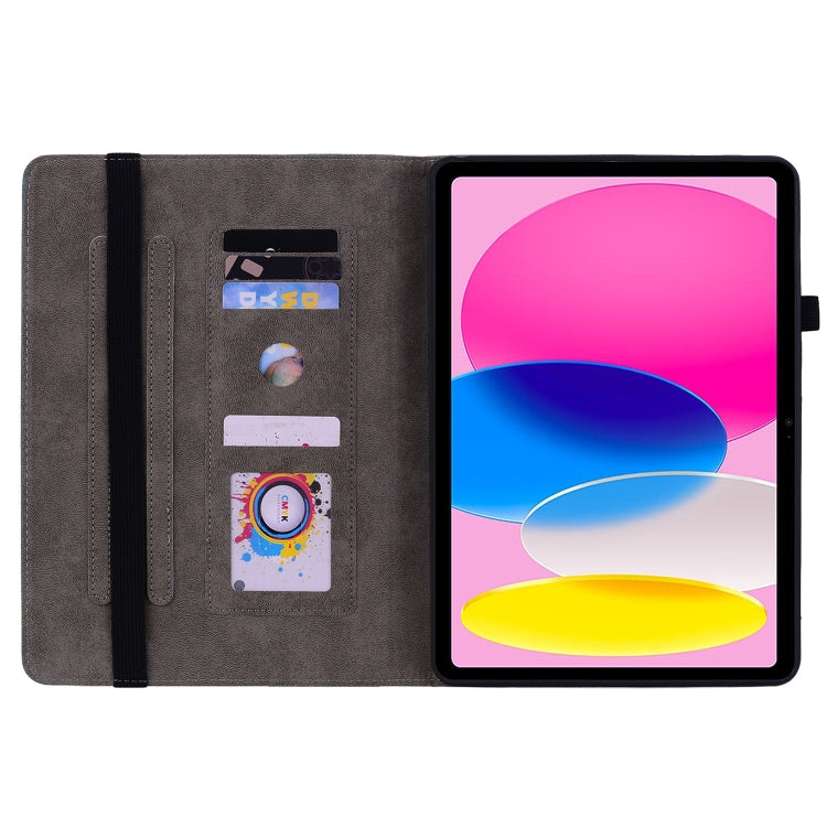 Étui en cuir gaufré motif papillon et rose pour iPad 10e génération 10.9 (2022)