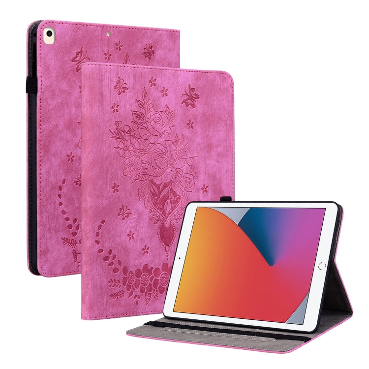 Butterfly Rose Embossed Leather Smart Tablet Case, For iPad Pro 11 2021 / Air 4 2020, For iPad mini 5 / 4 / 3 / 2 / 1, For iPad 9.7 2018 / 2017 / Air / Air 2