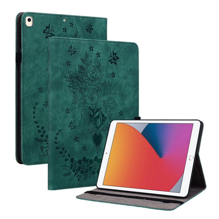 Butterfly Rose Embossed Leather Smart Tablet Case, For iPad Pro 11 2021 / Air 4 2020, For iPad mini 5 / 4 / 3 / 2 / 1, For iPad 9.7 2018 / 2017 / Air / Air 2