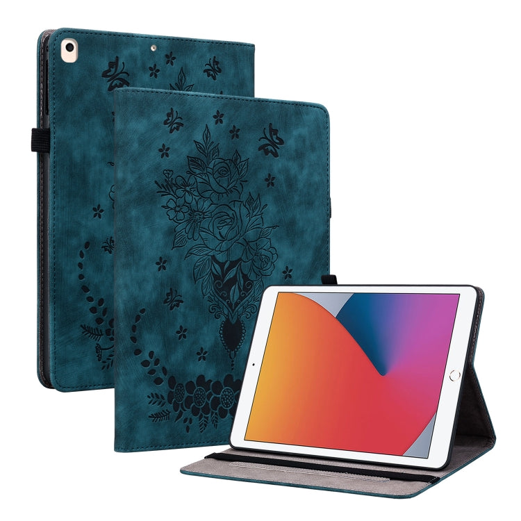 Butterfly Rose Embossed Leather Smart Tablet Case, For iPad Pro 11 2021 / Air 4 2020, For iPad mini 5 / 4 / 3 / 2 / 1, For iPad 9.7 2018 / 2017 / Air / Air 2
