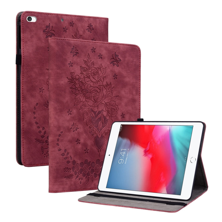 Butterfly Rose Embossed Leather Smart Tablet Case, For iPad Pro 11 2021 / Air 4 2020, For iPad mini 5 / 4 / 3 / 2 / 1, For iPad 9.7 2018 / 2017 / Air / Air 2
